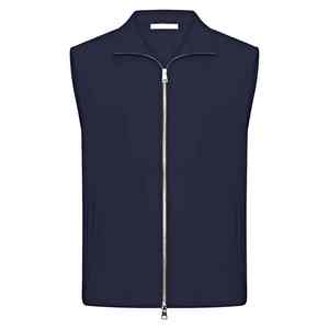 Veste sans manches imperméable coupe-vent décontractée en nylon camouflage marine à demi-zip avec logo frontal - Product Image 6