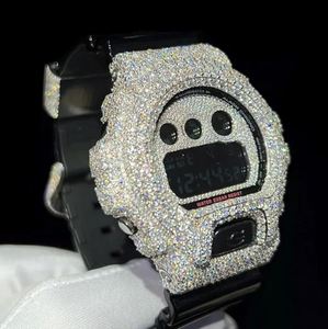 VVS1 D entièrement Icedout Hip-Hop Moissanite montre de luxe VVS Bustdown mouvement mécanique passant testeur de diamant - Product Image 3
