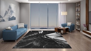 Alfombras de área de lana persa de estilo moderno, anudadas a mano, con patrón abstracto, de pelo medio, ecológicas, para sala de estar, bar y ejercicio - Product Image 4