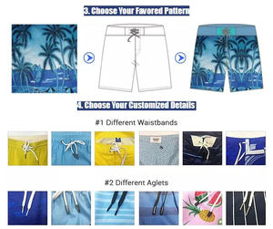 Shorts de plage à séchage rapide par sublimation en tissu extensible dans les 4 sens design personnalisé vente en gros de shorts de planche de surf pour hommes expédition DDP - Product Image 2