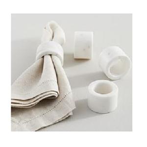 Vente en gros de ronds de serviette de décoration de table d'hôtel porte-serviettes en pierre de marbre naturel pour décoration de fête de mariage - Product Image 1