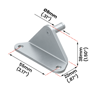 ELO1202 Industrial Eye <b>Bracket</b> Inox <b>Stainless</b> <b>Steel</b> Folded External 8 mm Eyelet Fitting Threaded Pin L Shape Hinge Replacement - Product Image 1