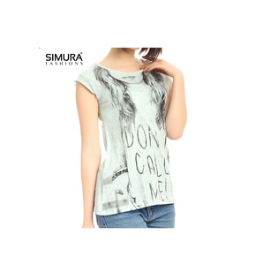 Camiseta sin Mangas con Cuello Redondo para Mujer, Marca SIMURA, de Algodón, con Estampado Digital de Letras, Estilo Casual, Largo Regular - Product Image 1