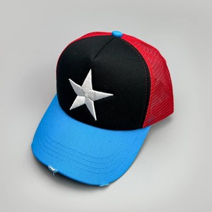Gorras de béisbol con estrella de cinco puntas bordada con bloque de Color roto, nueva sombrilla Unisex, gorras de camionero de moda de techo duro versátiles para Calle - Product Image 6