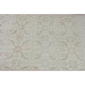 พรมตุรกีโบราณ3.6ft x 6.7ft สไตล์คลาสสิกขนสีขาวขนแกะสีขาวน้ำยางเย็บปะติดปะต่อกันสำหรับวัยรุ่นพื้นที่ขนาดใหญ่รูปสี่เหลี่ยมผืนผ้าการออกแบบห้องโถง - Product Image 5