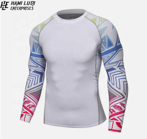 ชุดป้องกันผื่นคันแบบไม่ผ่านการสั่งพิมพ์ลาย MMA แบบแขนยาวสำหรับผู้ชายชุดฝึก - Product Image 2