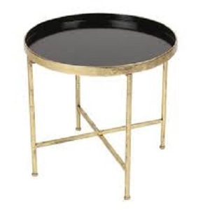 ชุดโต๊ะกาแฟหรูหรา โต๊ะกาแฟกลางท็อปเหล็กสีทอง - Product Image 4