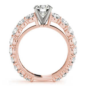 Juego de Anillos de Compromiso de Diamantes de Oro Rosa de 14K de Lujo, 4.57ct, Conjuntos de Joyería Fina - Product Image 4