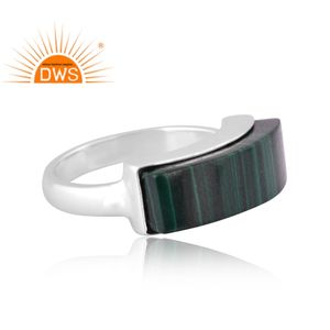 Fancy Cut Natural Malachite Gemstone <b>Ring</b> For Girts Wholesale Sterling <b>Silver</b> <b>Statement</b> <b>Ring</b> Jewelry Manufacturer - Product Image 3