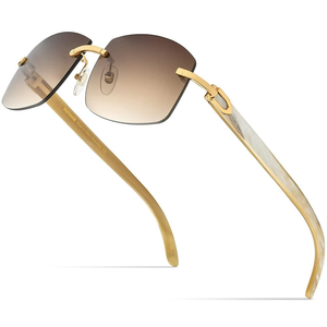Lunettes de soleil écologiques en corne de buffle |   Lunettes de mode avec monture en corne naturelle artisanale pour un usage quotidien - Product Image 3