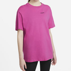 Camisetas de cuello redondo para mujer, de tela de algodón peinado suave, ligeras, a la moda, informales, de corte holgado, manga corta, diseño premium. - Product Image 5