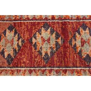 2.7x10 ft Turkish Rug, Vintage <b>Runner</b> Rug, <b>Red</b> Brown Patchwork Rug - Product Image 4