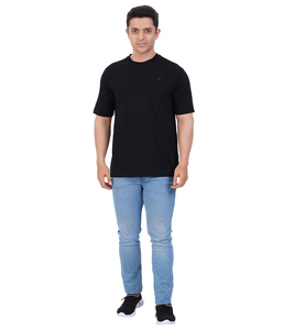 Streetwear venta al por mayor algodón orgánico PV en diferentes métodos de impresión Material blanco camiseta negra Camiseta de manga larga Camiseta de los hombres - Product Image 3