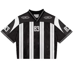 Uniforme rétro OEM personnalisé de football américain panneau en maille travail col V sur tout le maillot imprimé par sublimation nom et numéro de l'équipe pour hommes - Product Image 5