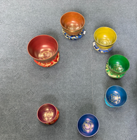 Ensemble de bols chantants tibétains modernes, 7 bols en laiton faits à la main pour la guérison des chakras, la méditation, la thérapie sonore et la pleine conscience
