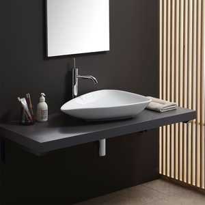 Lavabo en céramique de forme goutte d'eau au design moderne - Product Image 3