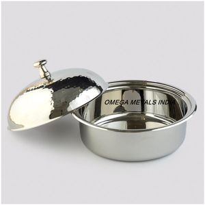 Casserole en acier inoxydable de haute qualité avec finition argentée et dorée pour la cuisine à domicile. - Product Image 4