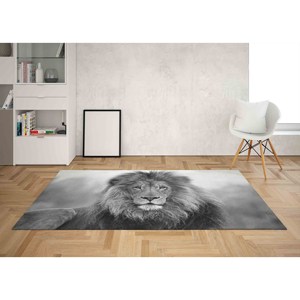 Alfombra con Estampado de León: Alfombra Grande con Diseño Animal, Fácil de Limpiar, Decoración para Salón, Alfombra Delgada No Tejida - Product Image 3