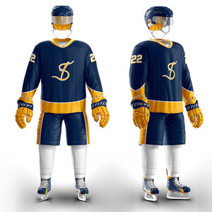 Ensemble d'uniformes de hockey sur glace Kit de pantalons en jersey sur mesure avec broderie de logo de nom d'équipe pour hommes jeunes - Product Image 2