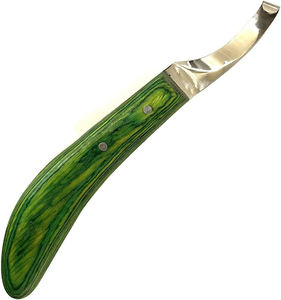 Farrier Tools Couteau à sabot à lame tranchante en acier inoxydable | Couteau pour droitier avec manche en bois - Product Image 1