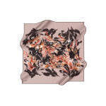 ผ้าพันคอผ้าไหมเครปซาตินผงสีชมพูลายดอกไม้สี่เหลี่ยม - Product Image 3