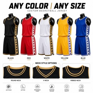 Maillots de <span class=keywords><strong>Basket</strong></span>-ball Homme de Haute Qualité avec Broderie et Impression par Transfert Thermique <span class=keywords><strong>pour</strong></span> les Sports d'Été - Product Image 2