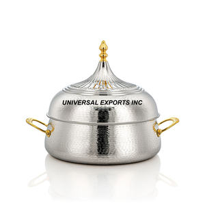 Walnut Finished Wooden Hotpot Round Shape - Product Image 3