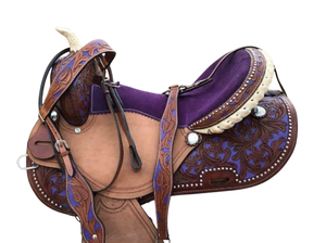 Selle Western en cuir véritable de qualité supérieure pour l'équitation et les courses de barils - Product Image 2
