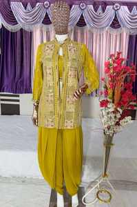 SOIRÉE GEORGETTE BRODERIE SÉQUENCE TRAVAIL TOP DHOTI AVEC DUPATTA BLANC - Product Image 2