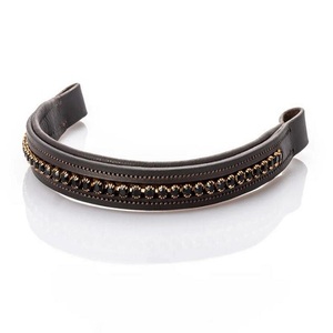 Acolchado suave de vaca y costura de borde fuerte, cristales negros, mega Bling, canal vacío decorativo, banda para cejas de caballo de cuero en mazorca completa - Product Image 2