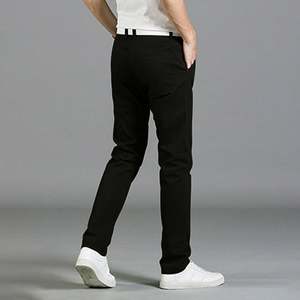 Pantalones vaqueros negros y grises para hombre, pantalones vaqueros rectos negros y azules oscuros de otoño para hombre, pantalones vaqueros clásicos de algodón elástico, talla 40 42 44 - Product Image 4