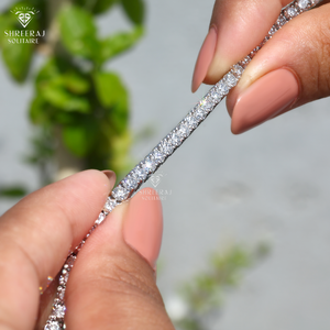 Luxury 2mm 3mm Tennis Diamond <b>Bracelet</b> 14K <b>Solid</b> Gold Round Lab Grown CVD Diamonds IGI Certified Iced out jewelry Direct supply - Product Image 4