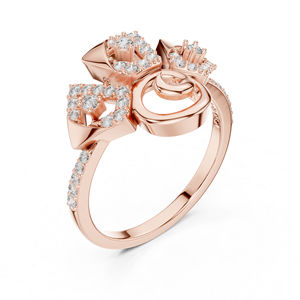 Anillo de Diamante Cultivado en Laboratorio, Chapado en Oro Rosa de 14K, Redondo, para Mujer, 0.35 Ct, Certificado IGI |   Ropa de Fiesta a la Moda |   Diamante Cultivado Nuevo - Product Image 4