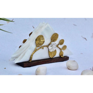 Fantaisie feuille Design dessus de table porte-serviettes porte-mouchoirs qualité supérieure métal aluminium porte-serviettes accessoires de Table à vendre - Product Image 2