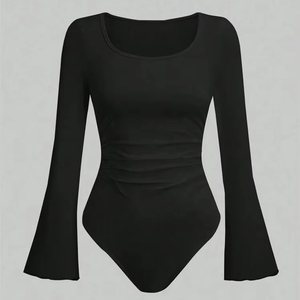 บอดี้สูทแบบชิ้นเดียวชุดว่ายน้ำลำลองแขนกุดสำหรับผู้หญิงชุดว่ายน้ำผ้าฝ้ายระบายอากาศได้ดีดีไซน์ทันสมัยสำหรับฤดูร้อน - Product Image 1