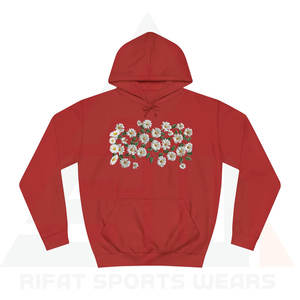 Sweats à capuche pour femmes de qualité supérieure, broderie 3D, coton écologique mélangé, fleur de marguerite blanche, streetwear surdimensionné, haute qualité - Product Image 6