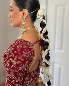 Pelo artificial Vani Gajra, recuerdo de devolución, Gajra nupcial, India sur de la novia del, novia de boda musulmana, soporte de moño Gajra, Mogra Gajra - Product Image 1