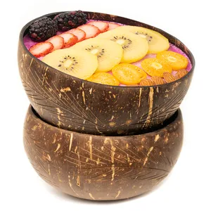 Cuenco de batido de coco natural Cuencos de Buda de coco Hojas de Palma ambientales Cuenco de coco OEM ODM - Product Image 3