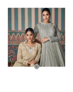 Vestidos bordados Chikankari de aspecto pesado completo con colección de vestidos Dupatta bordados - Product Image 6