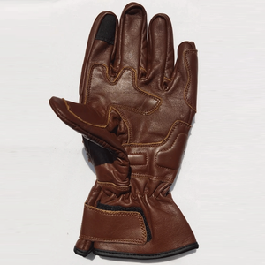 Custom Unisex Black Cowhide Leather Motorbike Auto Racing Breathable Waterproof Cycling Gloves Printed Technics Touchscreen - Product Image 6