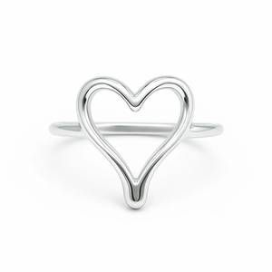 Fashion Design Heart Ring 925 Sterling Silver Women Handmade Chunky Dainty Minimalist <b>Wedding</b> Heart Jewelry Valentine's Day Gift - Product Image 4