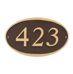 Brass oval shape wall address yard sign plaques wholesale for outdoor garden yard home decoration high quality made in india