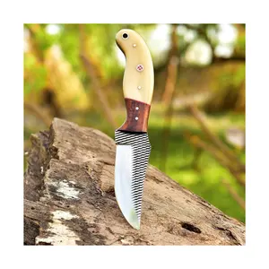 Cuchillo de caza para acampada EDC hecho a mano Comfort Grip personalizable OEM de acero de alto carbono cortador de toro hoja fija estilo vaquero - Product Image 1