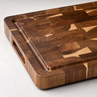 Acacia houten snijplank 3,5 cm dik, rechthoekig met geïntegreerde sapgoot, voorbereidingskanaal, handvat, vaatwasserbestendig