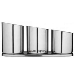 Porte-couverts en bois nouvellement lancé avec poignée en métal fini sur mesure pour la maison de cuisine et les fêtes en gros en vrac - Product Image 2