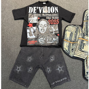 ชุดเสื้อยืดและกางเกงขาสั้นสำหรับผู้ชายชุดเสื้อผ้าสองชิ้นสำหรับผู้ใหญ่ชุดเล่นกีฬาฤดูร้อนออกแบบโลโก้ได้ตามต้องการ - Product Image 2