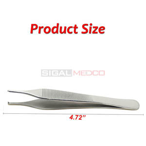 Pinzas Adson Kocher 4,72 ''1x2 pinzas dentales de acero inoxidable de alta calidad reutilizables médicos quirúrgicos instrumentos médicos - Product Image 2