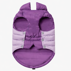 Veste d'hiver PuffShield, veste matelassée pour chien de couleur violette, veste chaude et légère pour chiens de petite, moyenne et grande taille, par temps froid - Product Image 4