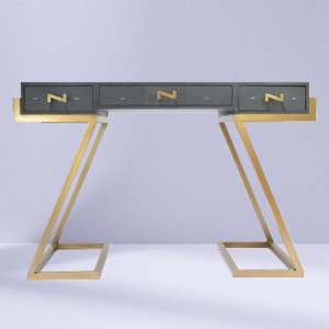 Diseño de lujo Faux Shagreen Escritorio/Mesa de consola Tres cajones Moderno Salón de lujo Mesas de consola con forma rectangular - Product Image 2