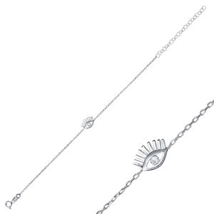 Delicado ojo plata encanto pulsera mujer moda minimalista turco hecho a mano venta al por mayor 925 joyería de plata esterlina - Product Image 1